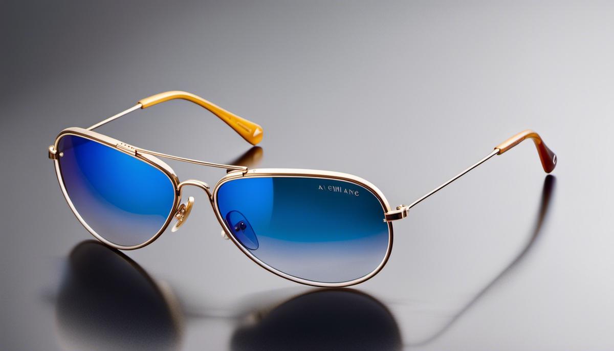 A pair of aviator sunglasses with a stylish design.