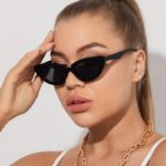 DYTYMJ Cat Eye Sunglasses Women Fashion Small Frame Eyewear Women/Men Vintage Punk Sun Glasses Women Mirror Gafas De Sol Mujer