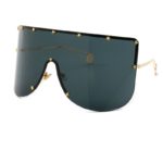 Fashion Oversized Shield Sunglasses Women Men Luxulry Brand Designer Rimless Metal Female Sun Glasses Shades Ladies - Image 3