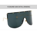 Fashion Oversized Shield Sunglasses Women Men Luxulry Brand Designer Rimless Metal Female Sun Glasses Shades Ladies - Image 4