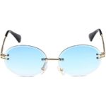 Retro Oval Sunglasses for Women Men Fashion Vintage Gold Metal Frameless Rimless Glasses Tinted Lens UV400 Protection - Image 3