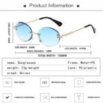 Retro Oval Sunglasses for Women Men Fashion Vintage Gold Metal Frameless Rimless Glasses Tinted Lens UV400 Protection - Image 4