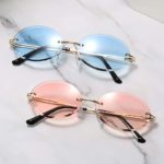 Retro Oval Sunglasses for Women Men Fashion Vintage Gold Metal Frameless Rimless Glasses Tinted Lens UV400 Protection - Image 6