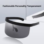 Shield Visor Sunglasses Oversized Eyeglasses Unisex Retro Windproof Glasses Sun Shield Visor Flat Top Hood Mirror Design - Image 3