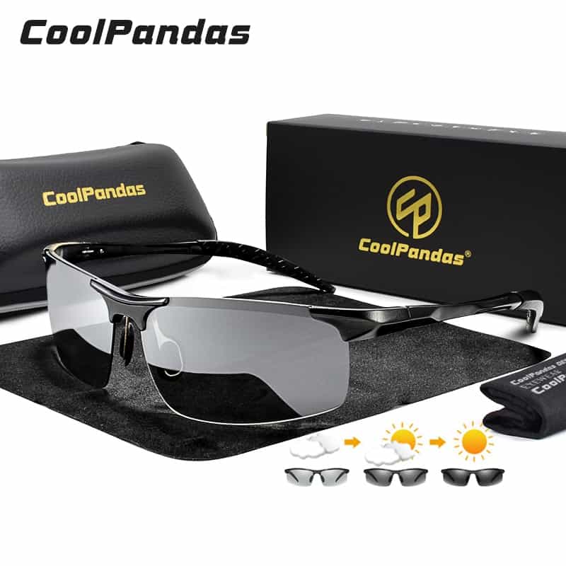 2023 Aluminum Rimless Photochromic Sunglasses Men Polarized Day Night  Driving Glasses Chameleon Anti-Glare gafas de sol hombre 