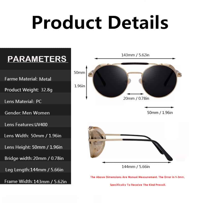 Oversized Sunglasses Men Luxury Brand Designer Glasses Men/Women Vintage Punk Eyewear Men Mirror Gafas de Sol Mujer