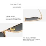 CATERSIDE Small Rectangle Sunglasses Men Women Classic Gold Black Lens Metal Square Vintage Frame Sports Dropship Eyewear UV400 - Image 4