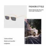 CATERSIDE Small Rectangle Sunglasses Men Women Classic Gold Black Lens Metal Square Vintage Frame Sports Dropship Eyewear UV400 - Image 5