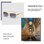 Fashion Vintage Rimless Square Sunglasses Women Men Luxury Brand Designer Popular Travel Driving Leopard Head Small Sun Glasses - Image 3