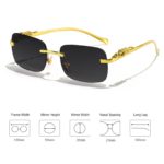 Fashion Vintage Rimless Square Sunglasses Women Men Luxury Brand Designer Popular Travel Driving Leopard Head Small Sun Glasses - Image 4