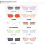 Fashion Vintage Rimless Square Sunglasses Women Men Luxury Brand Designer Popular Travel Driving Leopard Head Small Sun Glasses - Image 6