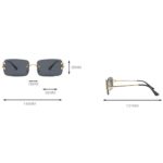 Kachawoo rectangular sunglasses women rimless fashion sun glasses for men metal blue brown pink gradient lens Spring accessories - Image 6