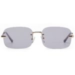 Kachawoo square woman sunglasses rimless green light color gold retro sun glasses rectangular man uv400 metal 2021 new year gift - Image 2