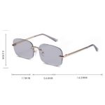 Kachawoo square woman sunglasses rimless green light color gold retro sun glasses rectangular man uv400 metal 2021 new year gift - Image 6