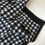 L-4XL Women Vintage Gold Button Plover Plaid Zipper Knitted Cardigans+Lante Pants 2 Piece Set Tracksuits Women - Image 5