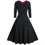 L-5xl Gothic Goth Dress Women Long Sleeve Lace Panel A Line Sweetheart Neck Vintage Dresses Платье Осень Ropa De Mujer vestido - Image 2