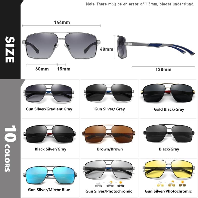 LIOUMO Hight Quality Square Men's Sunglasses Polarized