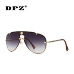 New 2022 Brand Design Women Men Sunglasses Oversized Frame Leather Sun Glasses Man Hip Hop aviation Male Female UV400 - Image 2