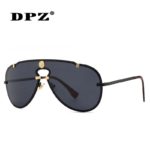New 2022 Brand Design Women Men Sunglasses Oversized Frame Leather Sun Glasses Man Hip Hop aviation Male Female UV400
