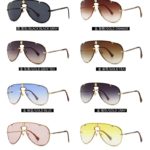 New 2022 Brand Design Women Men Sunglasses Oversized Frame Leather Sun Glasses Man Hip Hop aviation Male Female UV400 - Image 6