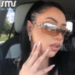 New Punk One Piece Sunglasses Women 2000'S Brand Designer Sun Glasses Y2k Wrap Around Sunshade Eyeglasses Men Eyewear Goggles - Image 2