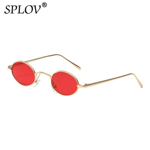 SPLOV Vintage Oval Steampunk Sunglasses Men Women Brand Designer Small Metal Sun Glasses Retro Driving Glasses Oculos De Sol