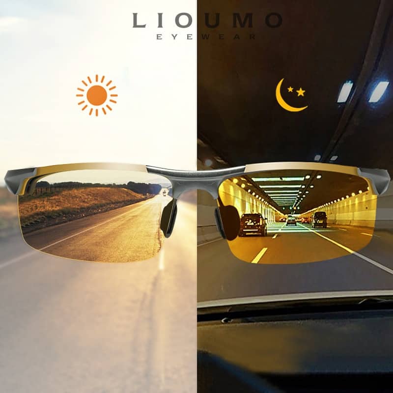 2022 Top Brand Aluminum Polarized Photochromic Sunglasses For Men Rimless  Day Night Driving Sun Glasses Anti-Glare Oculos de sol