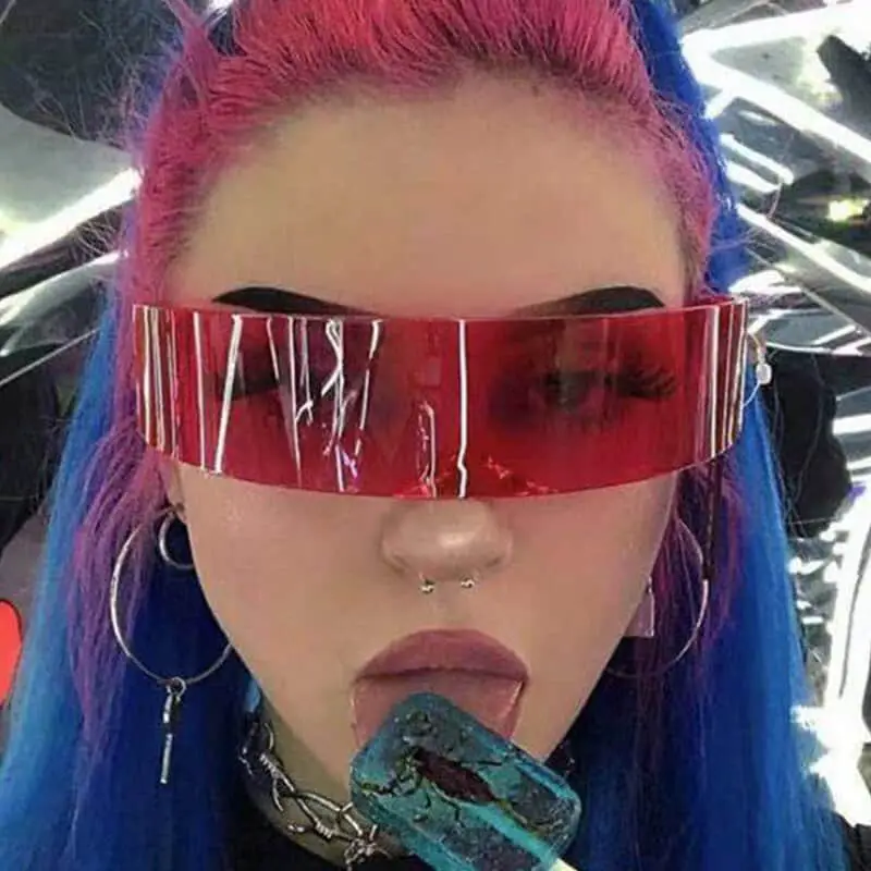 Y2K Cyberpunk Rectangular Sunglasses for Women Man Vintage Outdoor