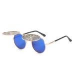 ZFYCOL Steampunk Flip Sunglasses Men Women Brand Designer Circle Glasses Round Metal Frame Vintage Double lens Sun Glasses UV400 - Image 2