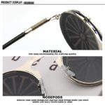ZFYCOL Steampunk Flip Sunglasses Men Women Brand Designer Circle Glasses Round Metal Frame Vintage Double lens Sun Glasses UV400 - Image 5