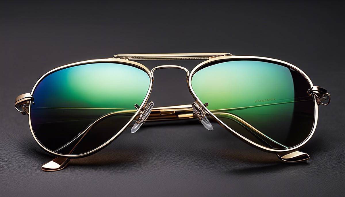 An image of aviator sunglasses showcasing their modern design and sophistication.